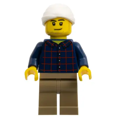 Patient - Head Bandage, Plaid Button Shirt, Dark Tan Legs