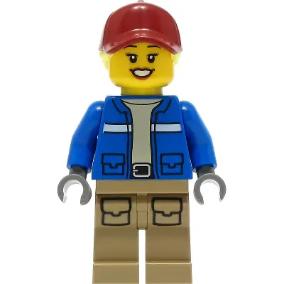 Wildlife Rescue Explorer - Female, Blue Jacket, Dark Tan Legs with Pockets, Dark Red Cap, Bright Light Yellow Hair