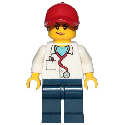 Personal Trainer - Female, Red Ball Cap with Reddish Brown Ponytail