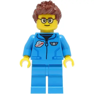 Lunar Research Astronaut - Male, Dark Azure Jumpsuit, Reddish Brown Spiked Hair, Glasses