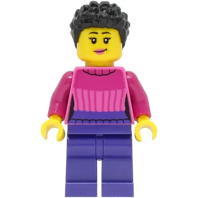 Car Driver - Female, Dark Pink Sweater, Dark Purple Legs, Black Hair