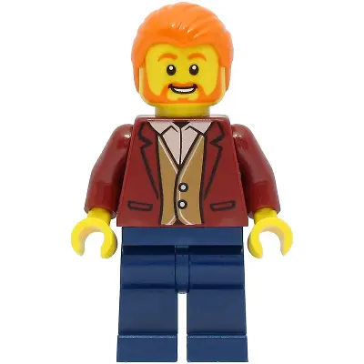 Car Driver - Male, Dark Red Suit Jacket, Dark Blue Legs, Orange Hair
