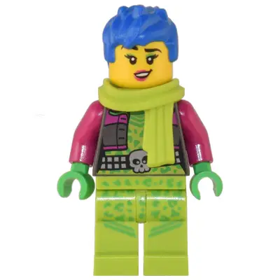 Raze - Lime Scarf, Blue Messy Hair