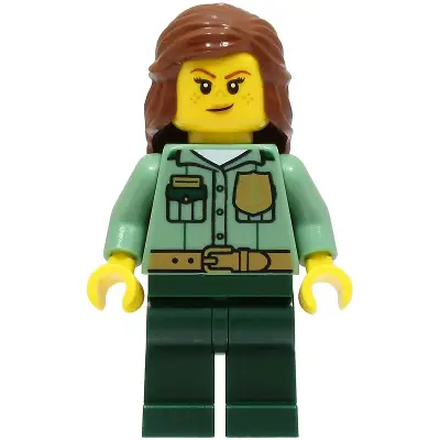 Park Ranger - Female, Sand Green Shirt, Dark Green Legs, Reddish Brown Hair