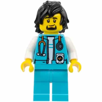 Arctic Explorer - Male, Stethoscope, Medium Azure Legs, Black Hair