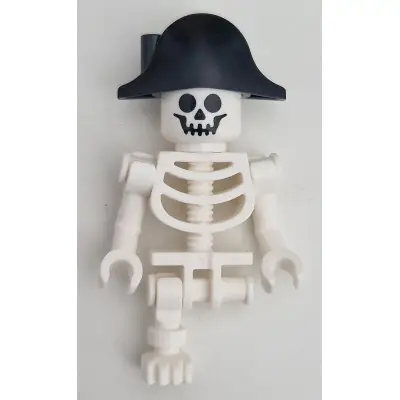 Skeleton - Standard Skull, Bent Arms Vertical Grip, Black Bicorne Hat, Single Leg