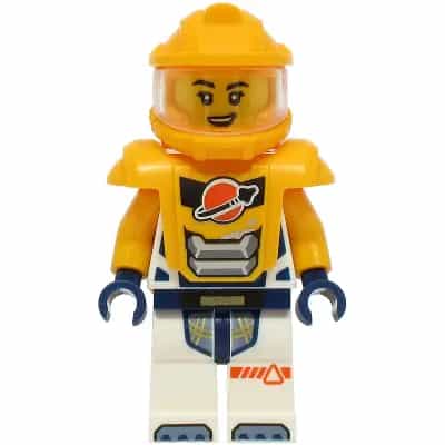 Astronaut - Female, White Spacesuit with Bright Light Orange Arms, Bright Light Orange Helmet, Trans-Clear Visor, Bright Light Orange Armor