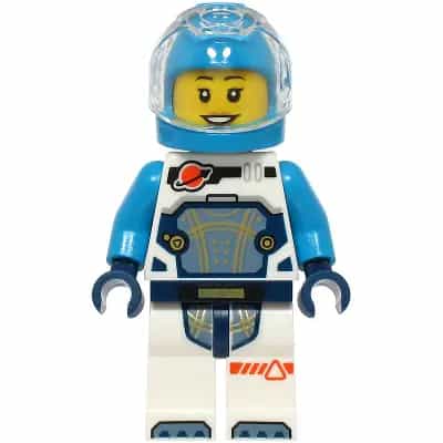 Astronaut - Female, White Spacesuit with Dark Azure Arms, Dark Azure Helmet, Trans-Clear Visor