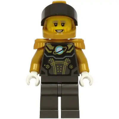 Astronaut - Male, Pearl Dark Gray and Pearl Gold Spacesuit, Pearl Gold Helmet, Black Visor, Pearl Gold Epaulettes