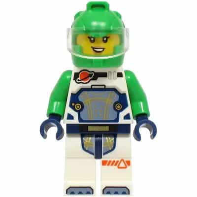 Astronaut - Female, White Spacesuit with Bright Green Arms, Bright Green Helmet, Trans-Clear Visor