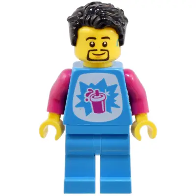 Robot World Slushy Vendor - Male, Dark Azure Shirt and Legs, Black Hair
