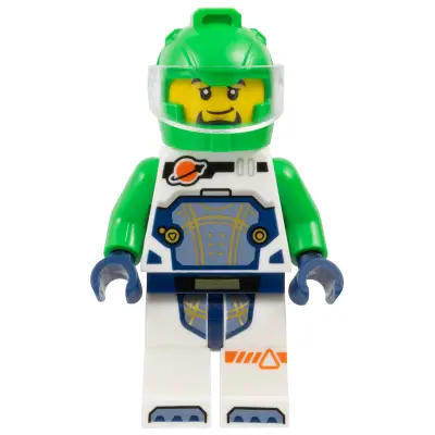 Astronaut - Male, White Spacesuit with Bright Green Arms, Bright Green Helmet, Trans-Clear Visor, Goatee