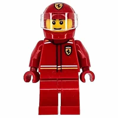 Formula 1 Driver, Ferrari - Male, Red Racing Suit and Helmet, Trans-Clear Visor