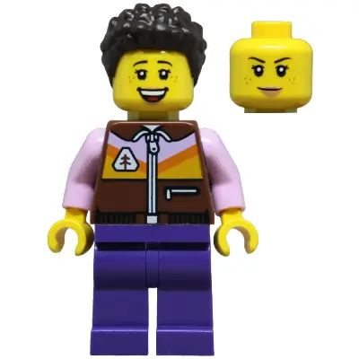 Mom - Reddish Brown Jacket, Dark Purple Legs, Dark Brown Hair