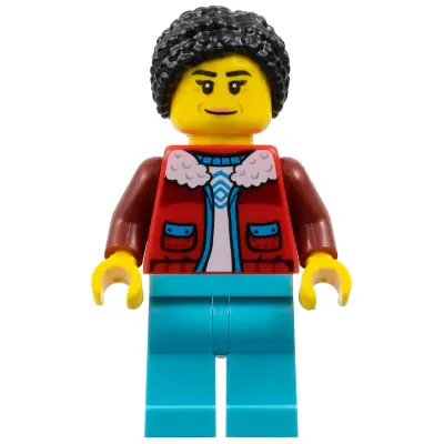 Arctic Explorer - Female, Red Jacket over White Shirt, Medium Azure Legs, Black Hair