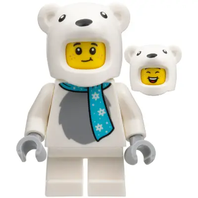 Child - Boy, Polar Bear Costume, Medium Azure Scarf