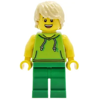 Lava Land Patron - Male, Lime Sleeveless Hoodie, Green Legs, Tan Hair