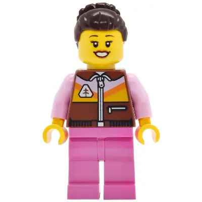 Lava Land Patron - Female, Reddish Brown Jacket, Dark Pink Legs, Dark Brown Hair
