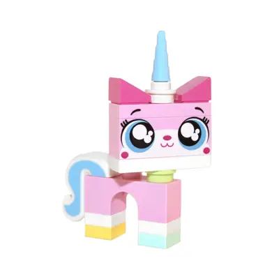 Unikitty - Wide Eyes, Raised Eyebrows, Closed Mouth
