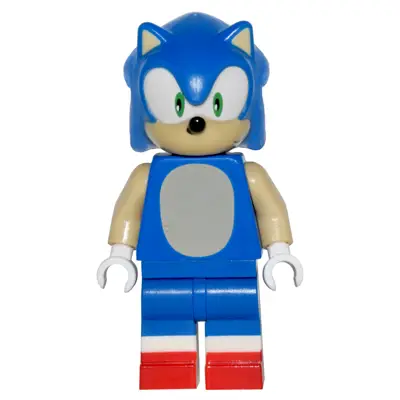 Sonic the Hedgehog - Tan Face and Arms, Grin to Left