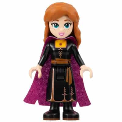 Anna - Black Dress, Magenta and Dark Purple Cape, Narrow Smile