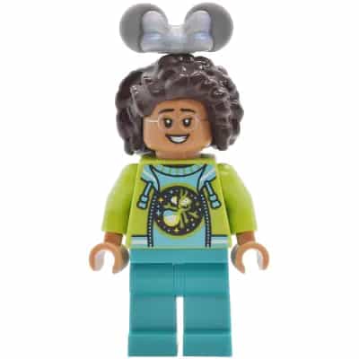 Main Street, U.S.A. Park Guest - Female, Medium Azure Sweater with Ant, Lime Hoodie with Dark Pink Water Lily on Back, Dark Turquoise Legs