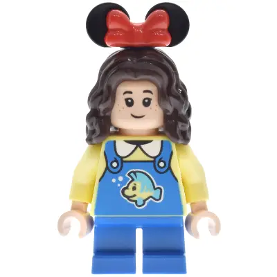 Main Street, U.S.A. Park Guest Child - Girl, Blue Overalls with Flounder, Blue Short Legs