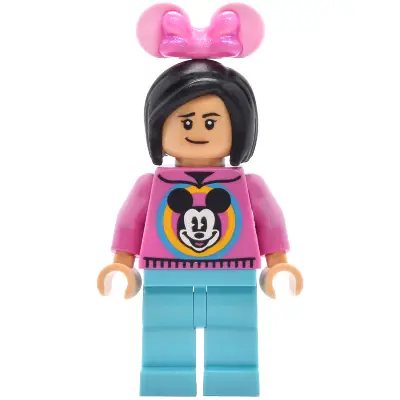 Main Street, U.S.A. Park Guest - Female, Dark Pink Mickey Mouse Sweater, Medium Azure Legs