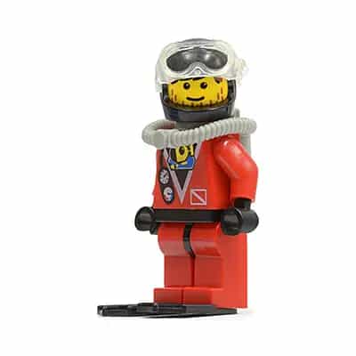 Divers - Red Diver 2, Red Legs with Black Hips, Black Helmet, Brown Bangs, Stubble