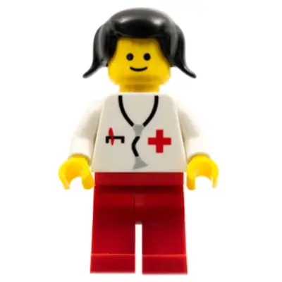 Doctor - Stethoscope, Red Legs, Black Pigtails Hair (Vintage)