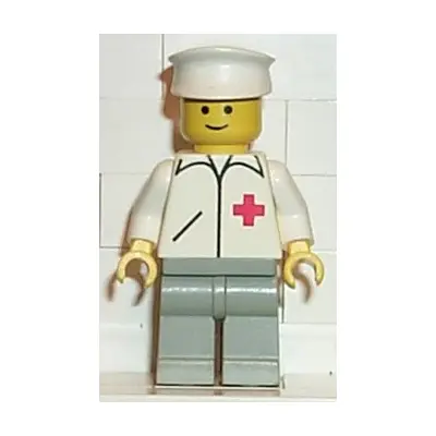 Doctor - Straight Line, Light Gray Legs, White Hat