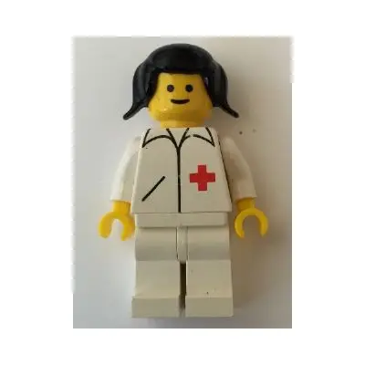 Doctor - Straight Line, White Legs, Black Pigtails Hair