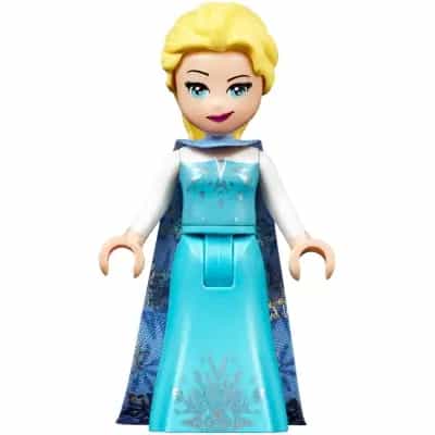 Elsa - Medium Blue Long Narrow Cape, White Sleeves
