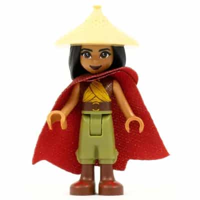 Raya - Tan Conical Hat, Red Cape