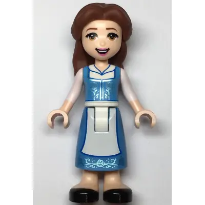 Belle - Medium Blue Dress, Open Mouth Smile