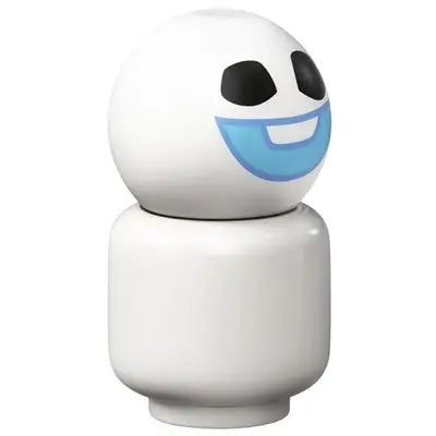 Snowgie - Bright Light Blue Smile, Minifigure Head Body