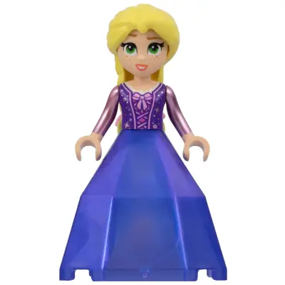 Rapunzel - Mini Doll, 2 Bright Pink Flowers, Diamond Dress Container Bottom