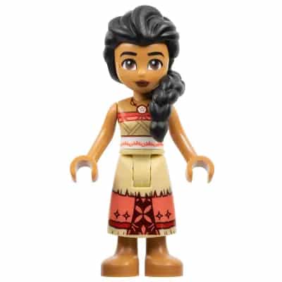 Sina - Red and Tan Top with Tan and Coral Long Skirt