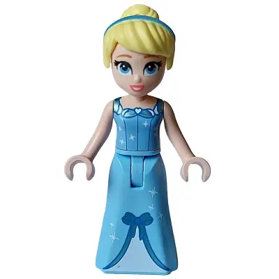 Cinderella - Dress with Sparkles and Bow, Bright Light Blue Top, Coral Lips, Thin Hinge