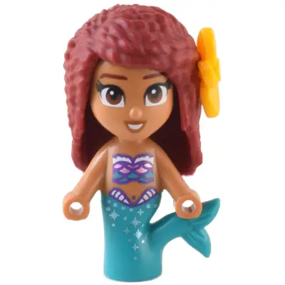Ariel, Mermaid (Medium Nougat) - Micro Doll, Bright Light Orange Flower