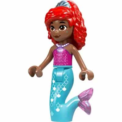 Ariel, Mermaid (Medium Brown) - Magenta Top, Medium Azure Tail