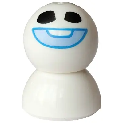 Snowgie - Bright Light Blue Smile, Dark Azure Outline, Dome Top