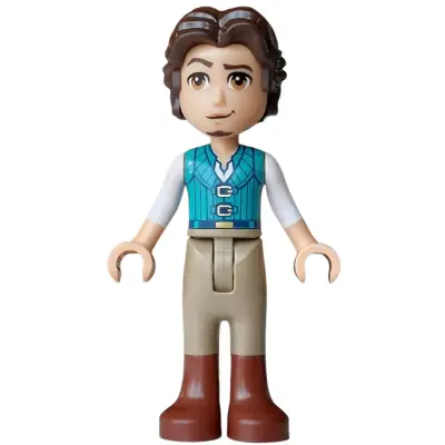 Flynn Rider (Medium Tan) - Mini Doll, Dark Turquoise Vest, Thin Hinge