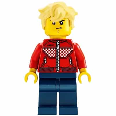 Cooper - Red Racing Jacket, Dark Blue Legs