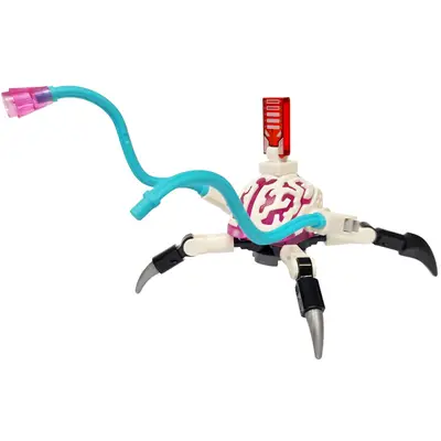 Cyber Brain Spider - 4 Legs, Medium Azure Appendages, Black and Flat Silver Claws