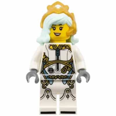 Astrid - White Outfit, Light Aqua Hair, Gold Crown