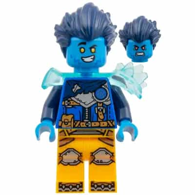 Logan - Trans-Light Blue Shoulder Armor, Bright Light Orange Legs