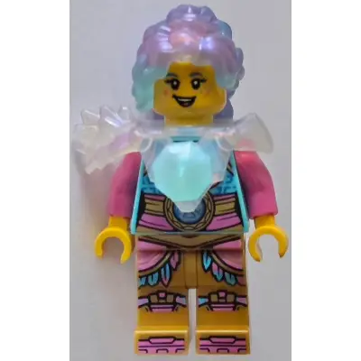 Izzie - Satin Trans-Clear Armor with Satin Trans-Light Blue Gem