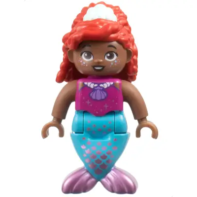 Duplo Figure, Disney Princess, Ariel, Medium Azure and Metallic Pink Tail (Mermaid) (6490064)
