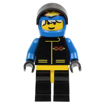 Extreme Team - Blue, Blue Flame Helmet, White Bangs Messy Hair